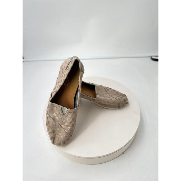 TOMS one for one slip on grey gold dot womens shoe size 6 - Picture 2 of 4